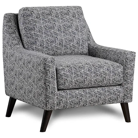 Contemporary Upholstered Chair with Curving Track Arms